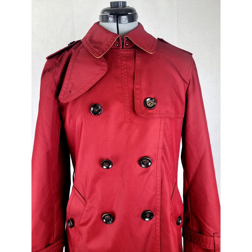 Coach Solid Mid Trench Coat In Ruby Red Women's S… - image 2